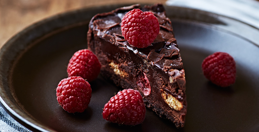 Raspberry double chocolate cake